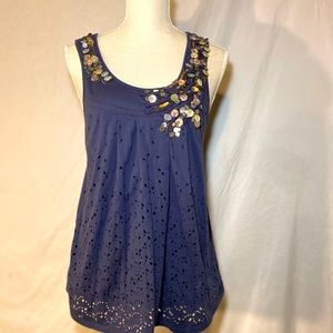 Deletta decorated sleeveless top